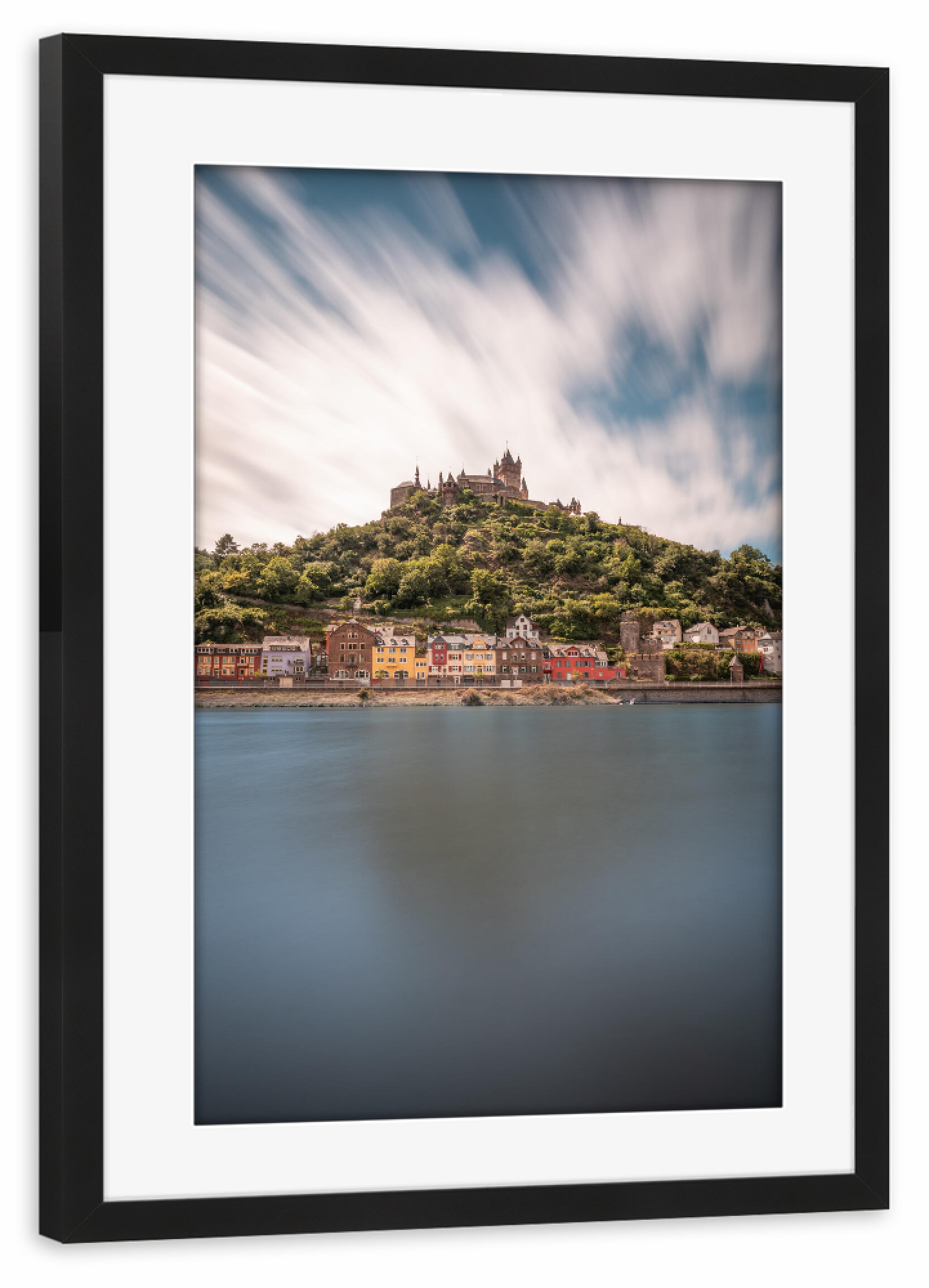Poster mit Rahmen schwarz "Cochem, Rheinland-Pfalz" artboxONE - Städte