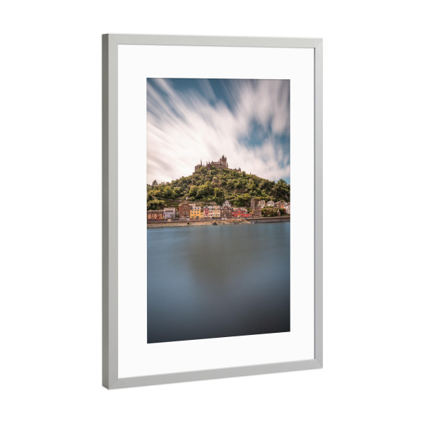 Poster mit Rahmen Silber "Cochem, Rheinland-Pfalz" artboxONE - Städte