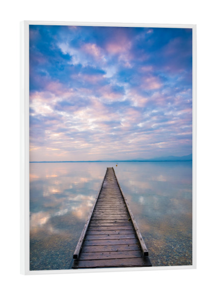 Poster mit weißem Rahmen "Ein Morgen am Chiemsee" artboxONE - Natur,Reise - Chiemgau,Berge,Landschaft,Bayern,Deutschland