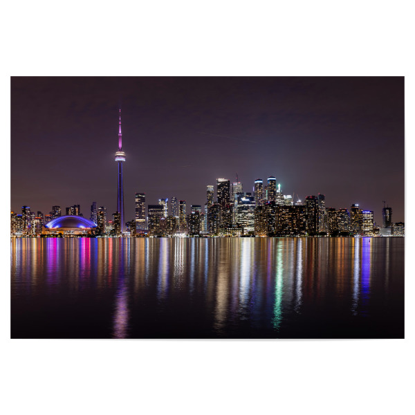 Poster 30x20 cm "Toronto in der Nacht" artboxONE - Städte,Architektur - Toronto,Kanada,Stadt,Skyline,Spiegelung,Ontario