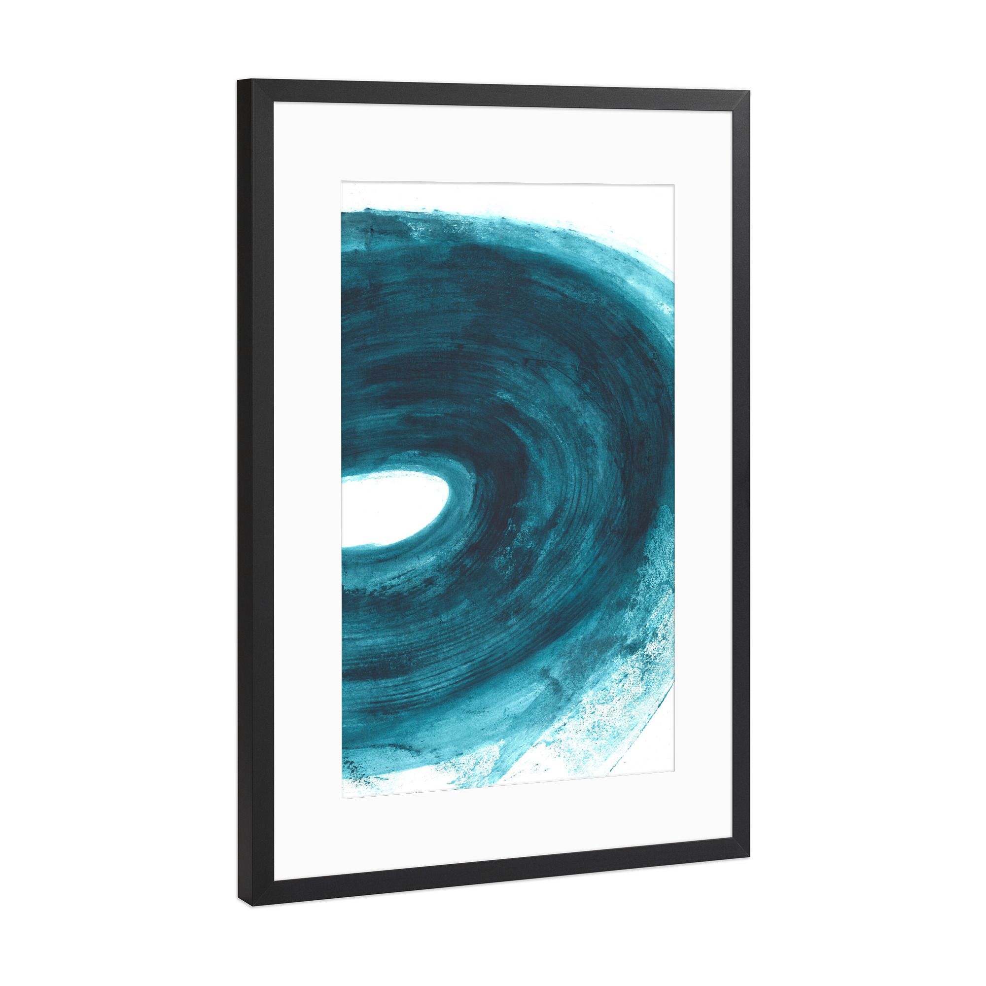 Poster mit Rahmen Schwarz (Metallic) "Dalprem Kaur - A wave moves" artboxONE - Abstrakt,Unterwasser