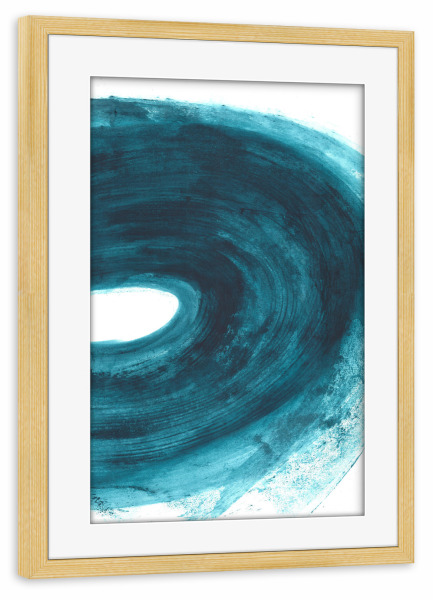 Poster mit Rahmen kiefer "Dalprem Kaur - A wave moves" artboxONE - Abstrakt,Unterwasser