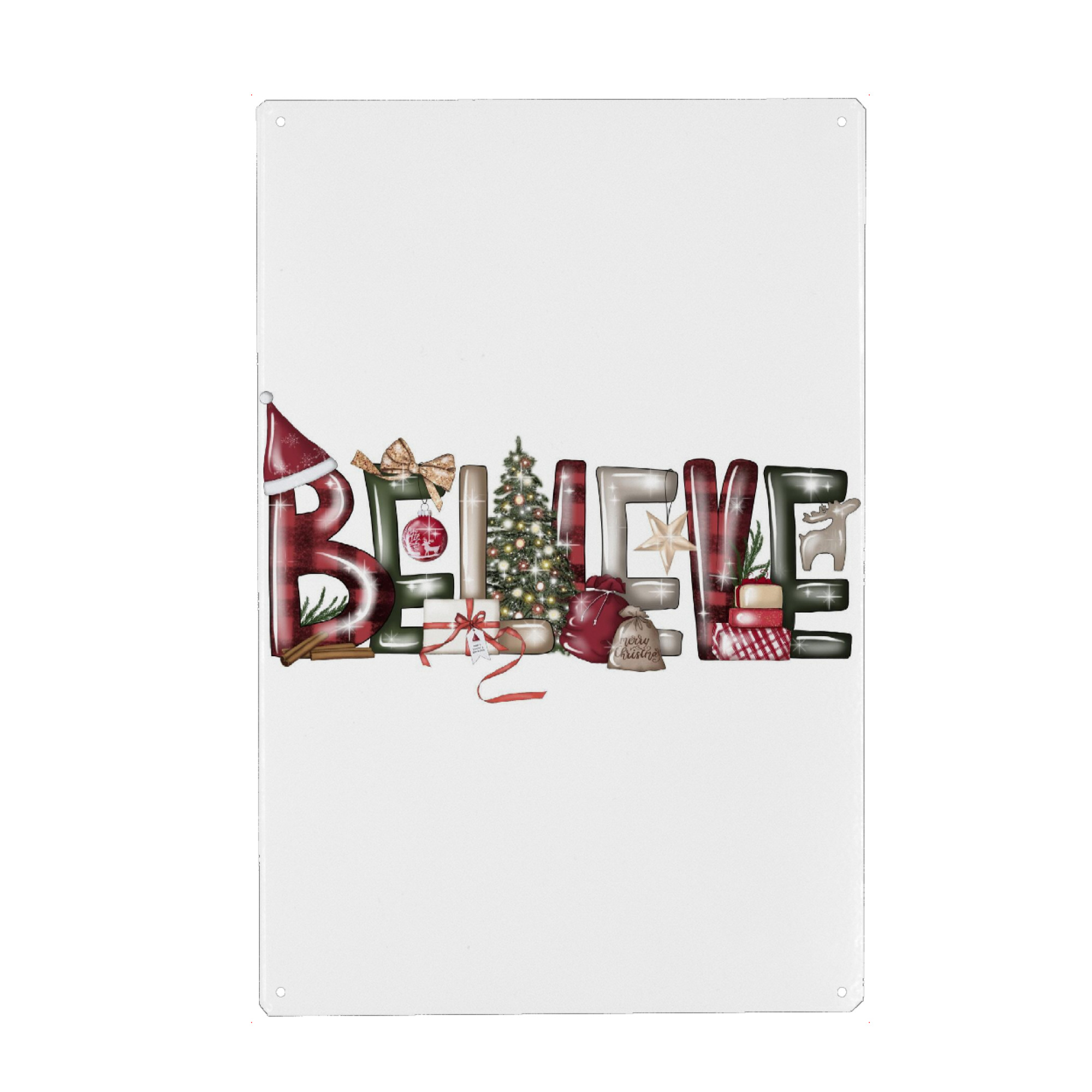 Metall Poster "Glauben Sie Weihnachten" artboxONE - Weihnachten
