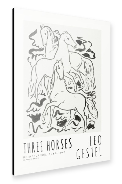Alu-Dibond "Leo Gestel - Drei Pferde" 30x20 cm artboxONE