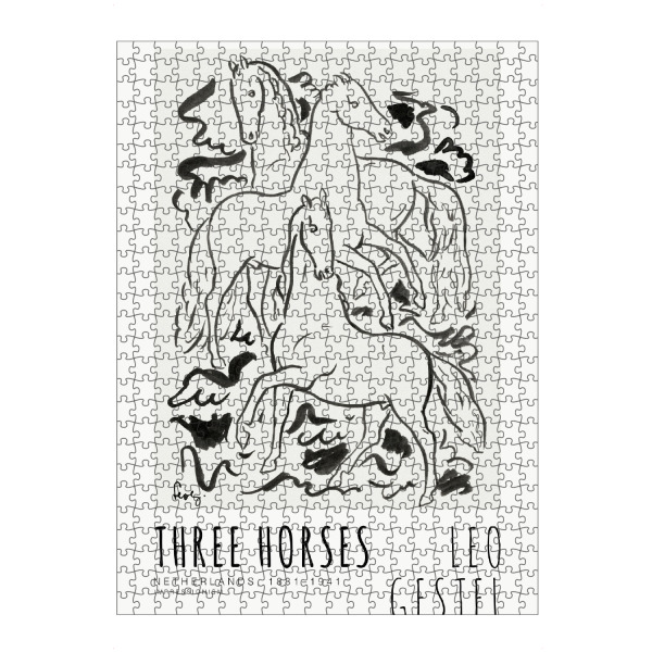 Puzzle Ravensburger "Leo Gestel - Drei Pferde" artboxONE - Typografie,Tiere
