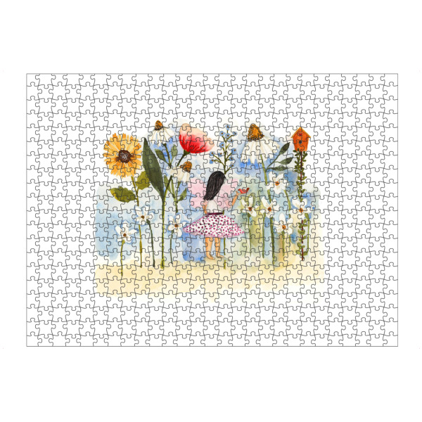 artboxONE Puzzle "Flower Fairy" artboxONE - Floral,Für Kinder,Für Mama - Fee,Flowerfairy,Fairy,Floral,Blumen,Watercolor,Aquarell,Lenayokota,Vogel