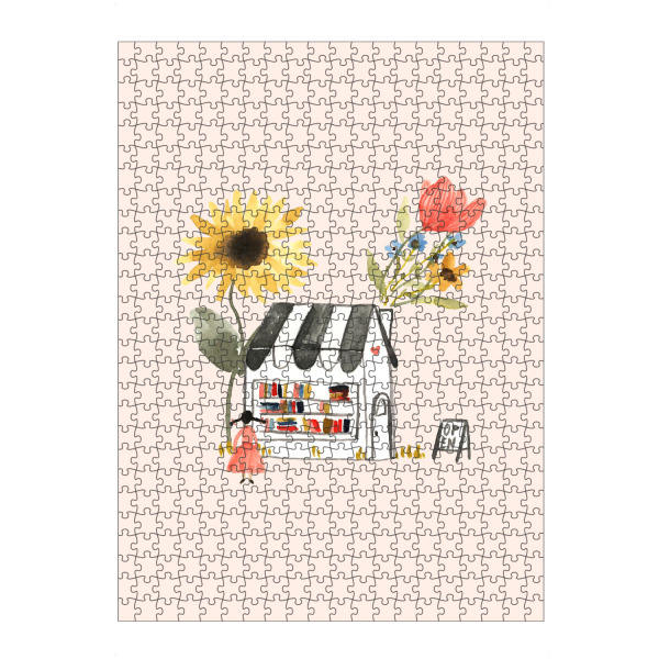 Puzzle Ravensburger "Haus unter Blumen - Bücherladen" artboxONE - Natur,Floral,Für Kinder,Für Mama