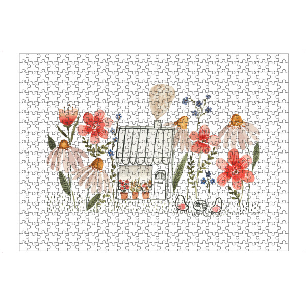 artboxONE Puzzle "Haus unter Blumen - Caféhaus" artboxONE - Floral - Floral,Haus,Blumen,Café,Blumig,Illustration,Lenayokota,Aquarell,Watercolor