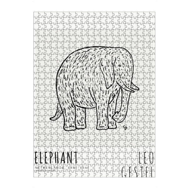 artboxONE Puzzle "Leo Gestel - Elefant" artboxONE - Typografie,Tiere