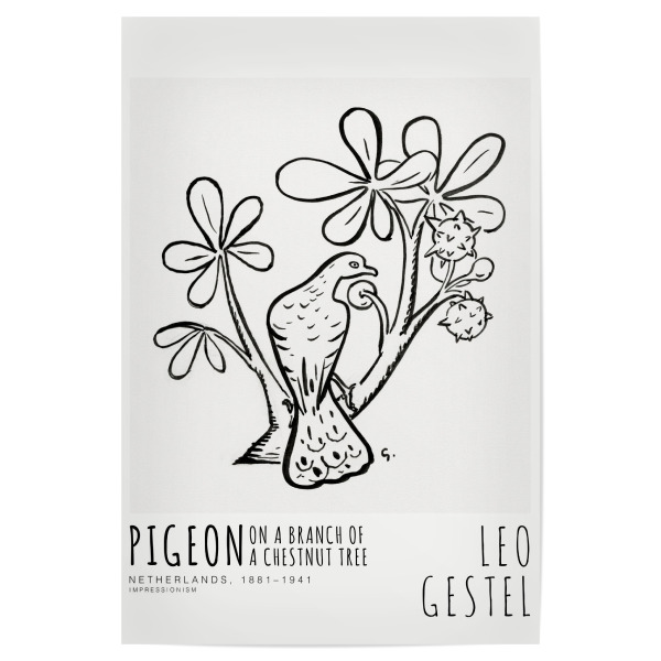 Poster 30x20 cm "Leo Gestel - Die Taube" artboxONE - Typografie,Tiere