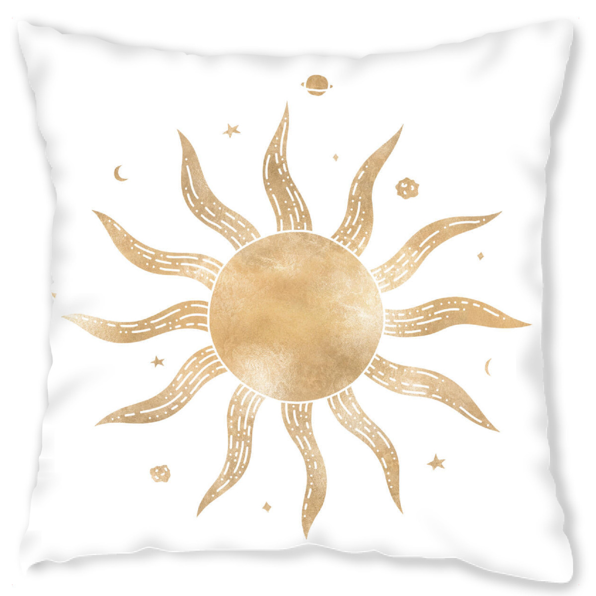 Design-Kissen "Goldene Sonne" artboxONE - Abstrakt,Galaxy - Sonne,Sun,Sunlight,Eclectic,Boho,Univers,Universum,Gold