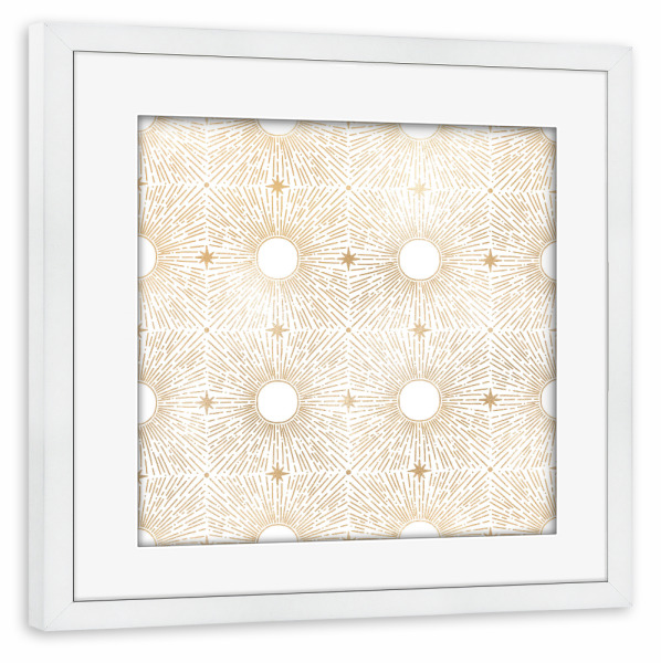 Poster mit Rahmen weiß "Sonnenstrahlen" artboxONE - Abstrakt