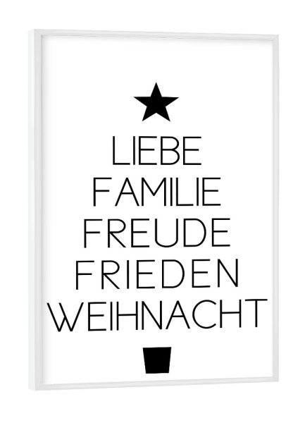 Poster mit weißem Rahmen "Liebe Weihnacht" artboxONE - Typografie,Liebe,Weihnachten
