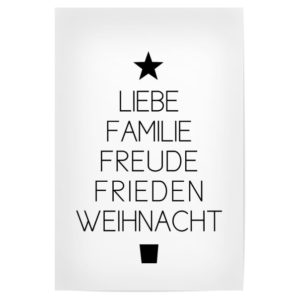Poster 30x20 cm "Liebe Weihnacht" artboxONE - Typografie,Liebe,Weihnachten