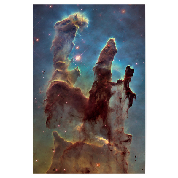 Poster "Säulen der Entstehung - Hubble" artboxONE - Natur,Reise,Galaxy - Hubble teleskop,Weltraum,Galaxie,Sterne,Natur,Reise,Planeten,Bunt,Universum
