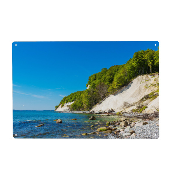 Metall Poster "Steine, Steilküste, Wald" artboxONE - Natur,Reise,Reise / Strand und Meer