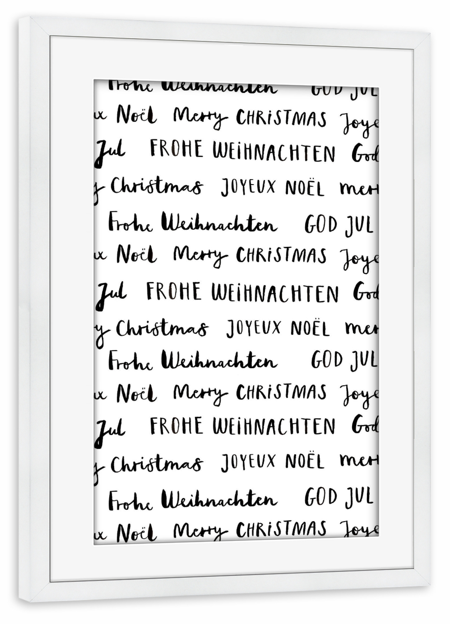 Poster mit Rahmen weiß "Christmas Lettering" artboxONE - Typografie,Weihnachten,Für Mama,Für Papa