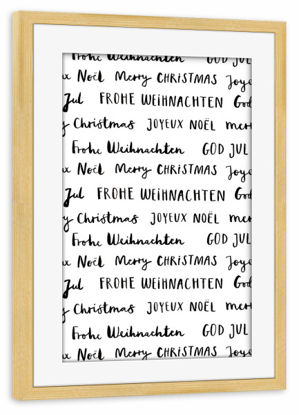 Poster mit Rahmen kiefer "Christmas Lettering" artboxONE - Typografie,Weihnachten,Für Mama,Für Papa