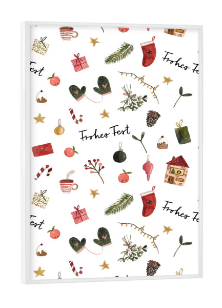 Poster mit weißem Rahmen "Christmas is all around" artboxONE - Für Kinder,Weihnachten,Für Mama