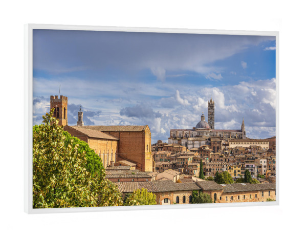 Poster mit weißem Rahmen "Bäume, Häuser, Dom" artboxONE - Natur,Reise,Architektur,Reise / Länder,Städte / Weitere