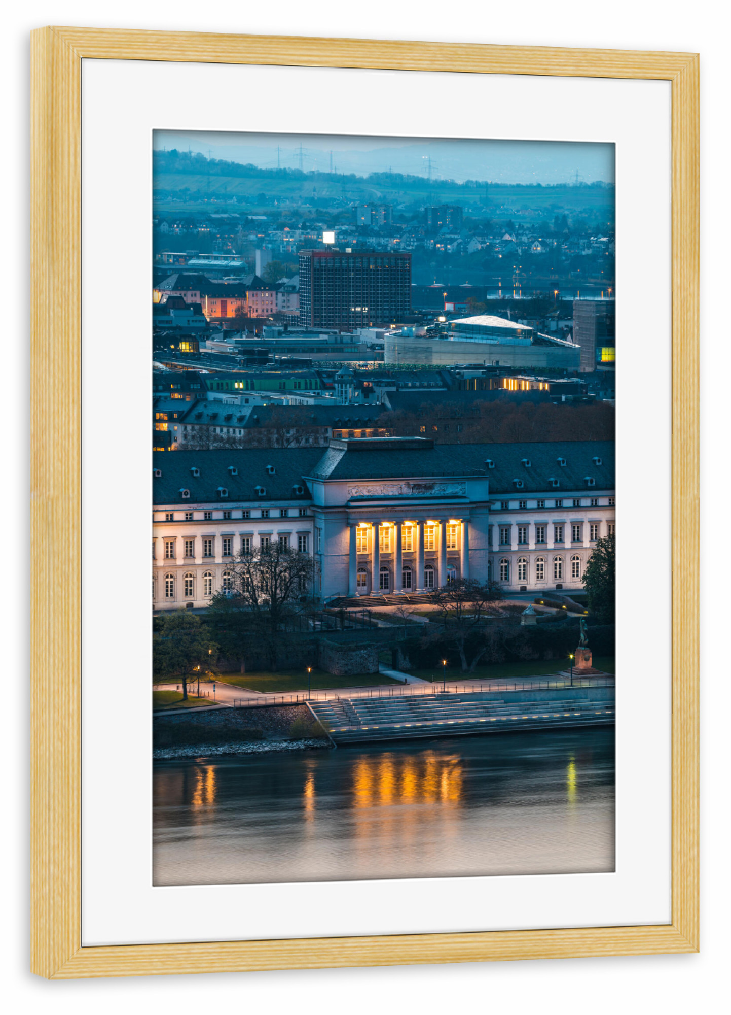 Poster mit Rahmen kiefer "Kurfürstliches Schloss Koblenz" artboxONE - Städte,Architektur