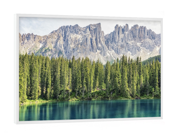 Poster mit weißem Rahmen "Carezza-Reflexion" artboxONE - Natur,Reise,Reise / Länder