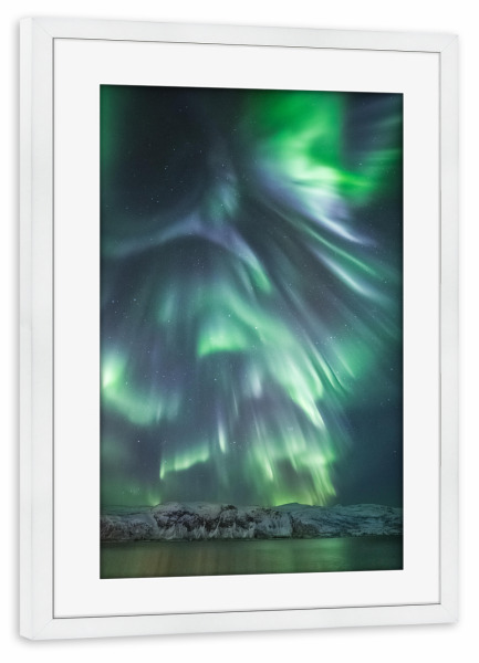 Poster mit Rahmen weiß "Aurora" artboxONE - Natur,Galaxy