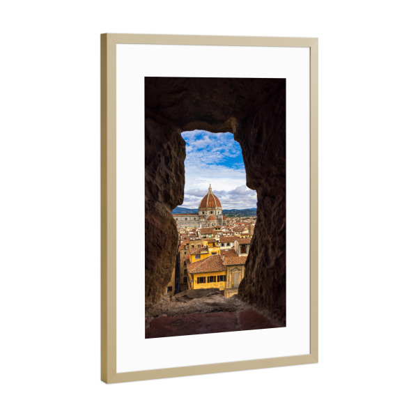 Poster mit Rahmen Gold "Mauer und Dom" artboxONE - Reise,Architektur,Reise / Länder,Städte / Weitere