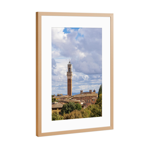 Poster mit Rahmen Kupfer "Bäume, Häuser, Turm" artboxONE - Reise,Architektur,Reise / Länder,Städte / Weitere