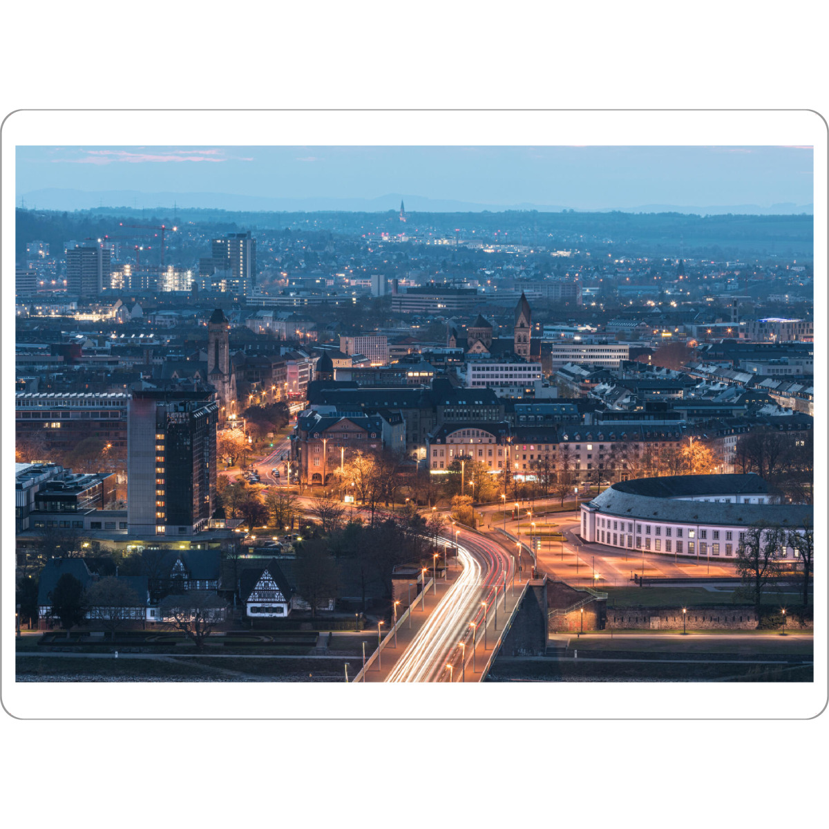 Tischset "Stadt Koblenz" artboxONE - Städte - Blaue stunde,Nachtfoto,Langzeitbelichtung,Stadtlichter,Rheinland-pfalz,Stadtansicht