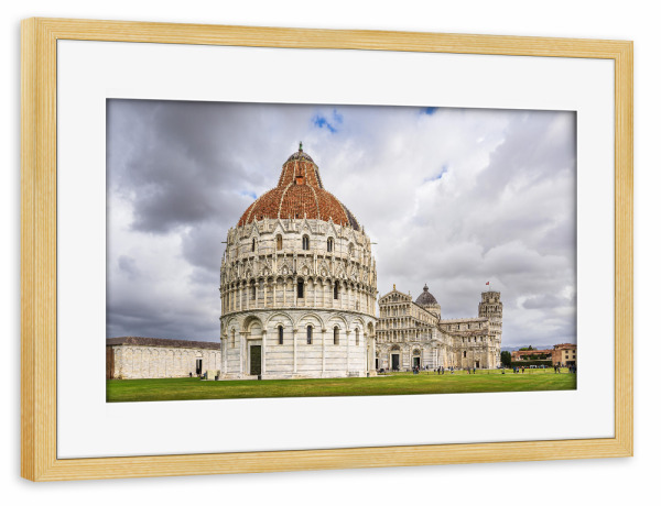 Poster mit Rahmen kiefer "Wiese, Dom, Wolken" artboxONE - Reise,Architektur,Reise / Länder,Städte / Weitere