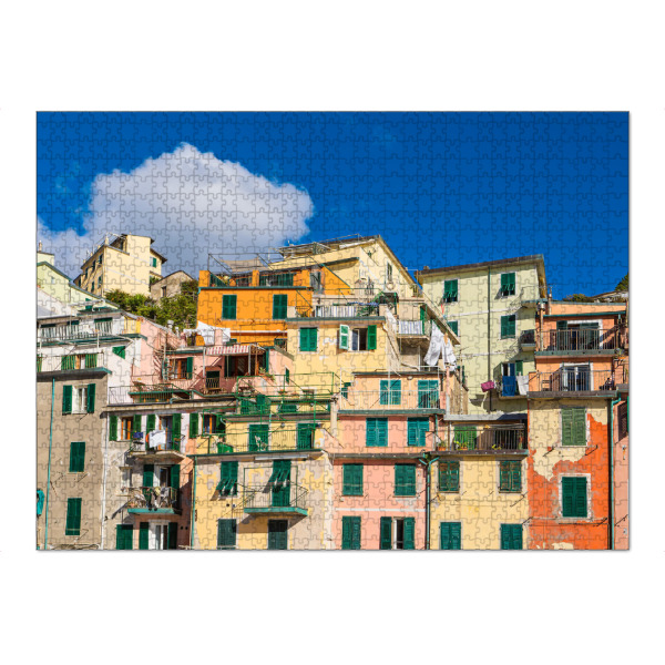 Puzzle Ravensburger "Bunte Häuser und Wolken" artboxONE - Reise,Architektur,Reise / Länder