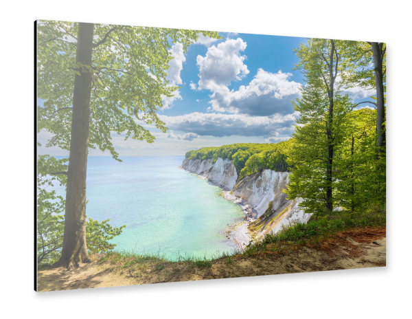 Alu-Dibond "Wolken, Kreidefelsen, Bäume" 30x20 cm artboxONE