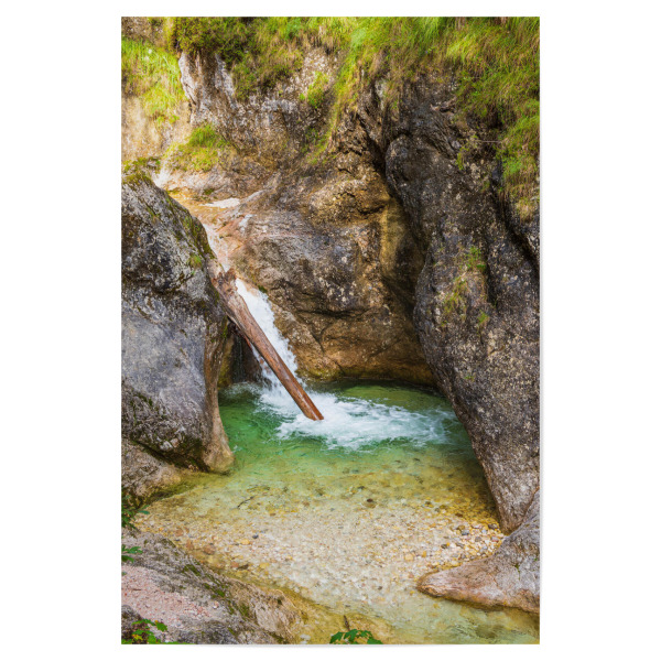 Poster 30x20 cm "Wasser, Felsen, Stamm" artboxONE - Natur,Reise