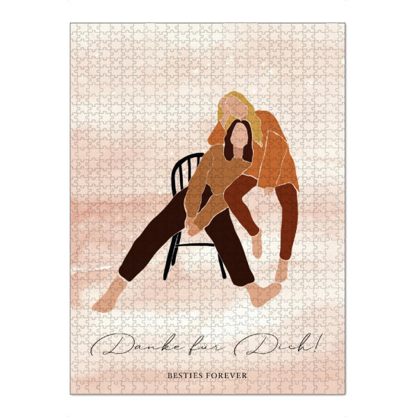 Puzzle Ravensburger "Danke für Dich - dunkel/blond" artboxONE - Typografie,Abstrakt,Menschen,Liebe