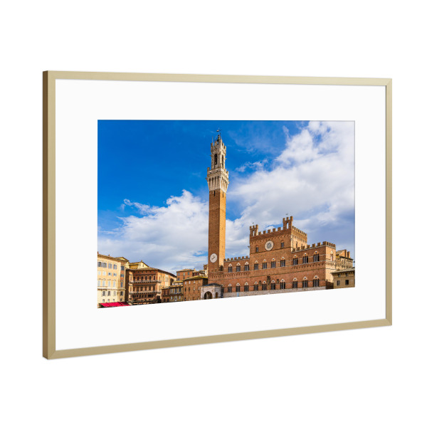 Poster mit Rahmen Gold "Rathaus, Turm und Himmel" artboxONE - Reise,Architektur,Reise / Länder,Städte / Weitere