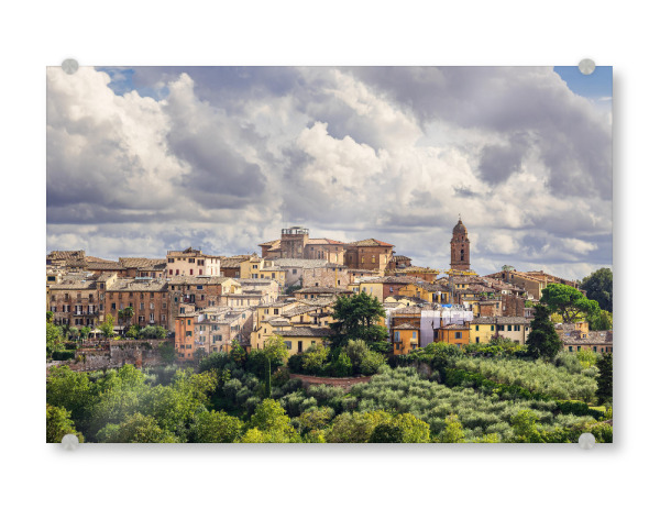 Acrylglasbild "Wolken, Stadt, Bäume" artboxONE - Reise,Architektur,Reise / Länder,Städte / Weitere