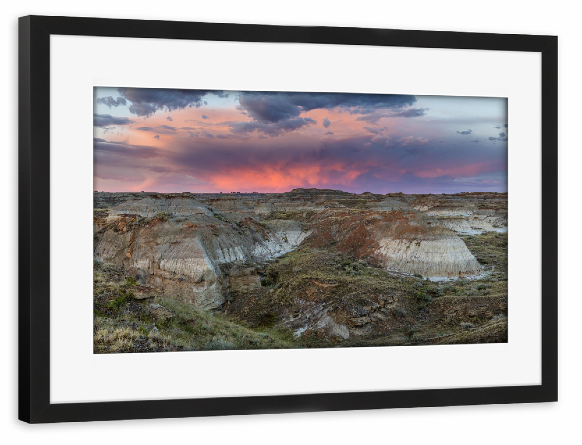 Poster mit Rahmen schwarz "Kanadas Badlands" artboxONE - Natur - Kanada,Badlands,Prairie,Wüste,Landschaft,Natur,Alberta