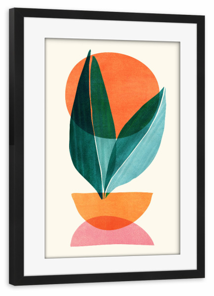 Poster mit Rahmen schwarz "Naturstapel" artboxONE - Natur,Abstrakt,Geometrie