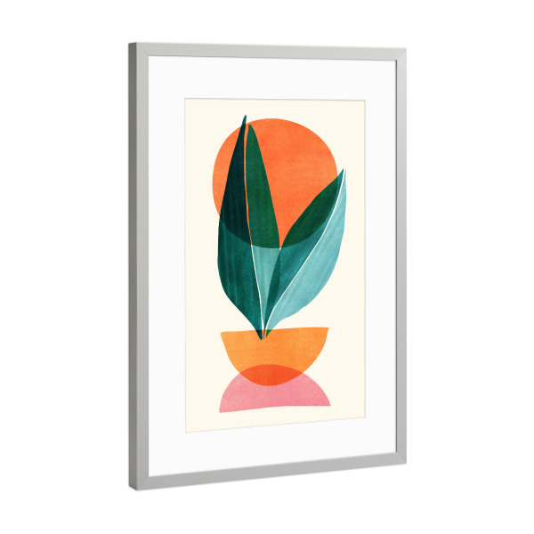 Poster mit Rahmen Silber "Naturstapel" artboxONE - Natur,Abstrakt,Geometrie