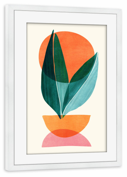 Poster mit Rahmen weiß "Naturstapel" artboxONE - Natur,Abstrakt,Geometrie