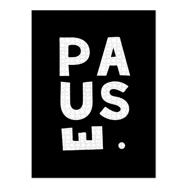 Puzzle Ravensburger "PAUSE SW" artboxONE - Typografie,Für Mama,Für Papa,Lustig