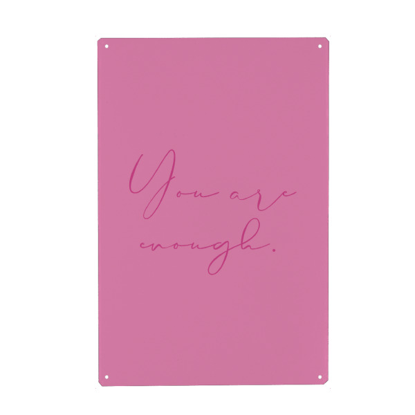 Holzbild "You are enough - pink" artboxONE - Typografie,Menschen,Liebe