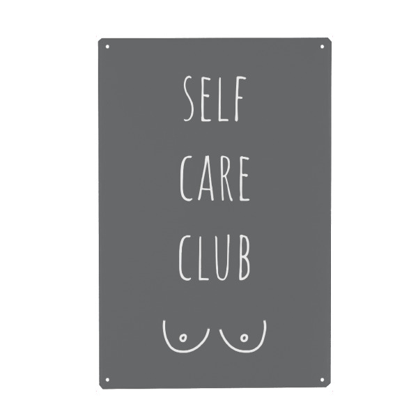 Holzbild "Selfcare club" artboxONE - Typografie,Menschen,Liebe