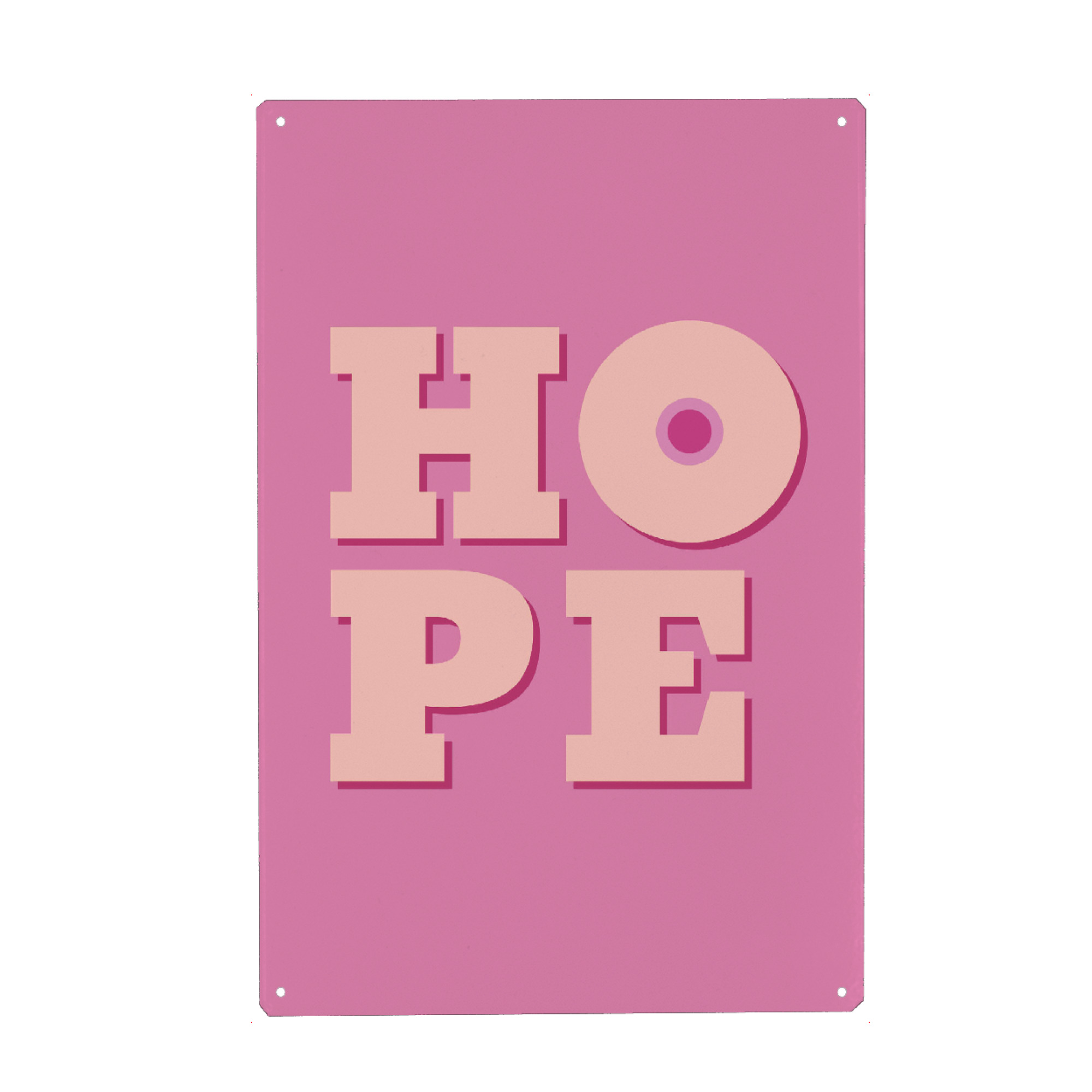 Holzbild "HOPE - pink" artboxONE - Typografie,Menschen - Hope,Hoffnung,Brustkrebs,Vorsorge,Pinkribbon,Brust,Typo,Typografie