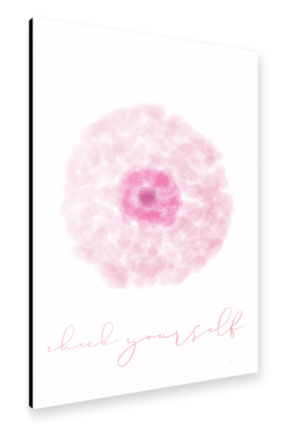 Alu-Dibond "Check yourself - pink" 30x20 cm artboxONE