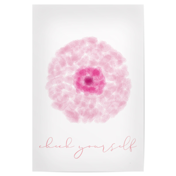 Poster 30x20 cm "Check yourself - pink" artboxONE - Typografie,Abstrakt,Menschen