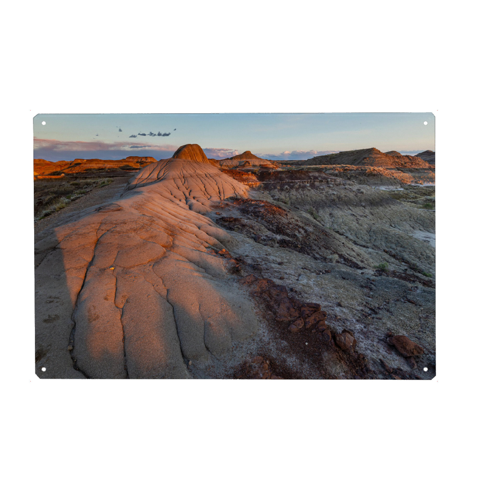 Holzbild "Die Badlands in Kanada" artboxONE - Natur - Kanada,Badlands,Prairie,Wüste,Landschaft,Natur,Alberta