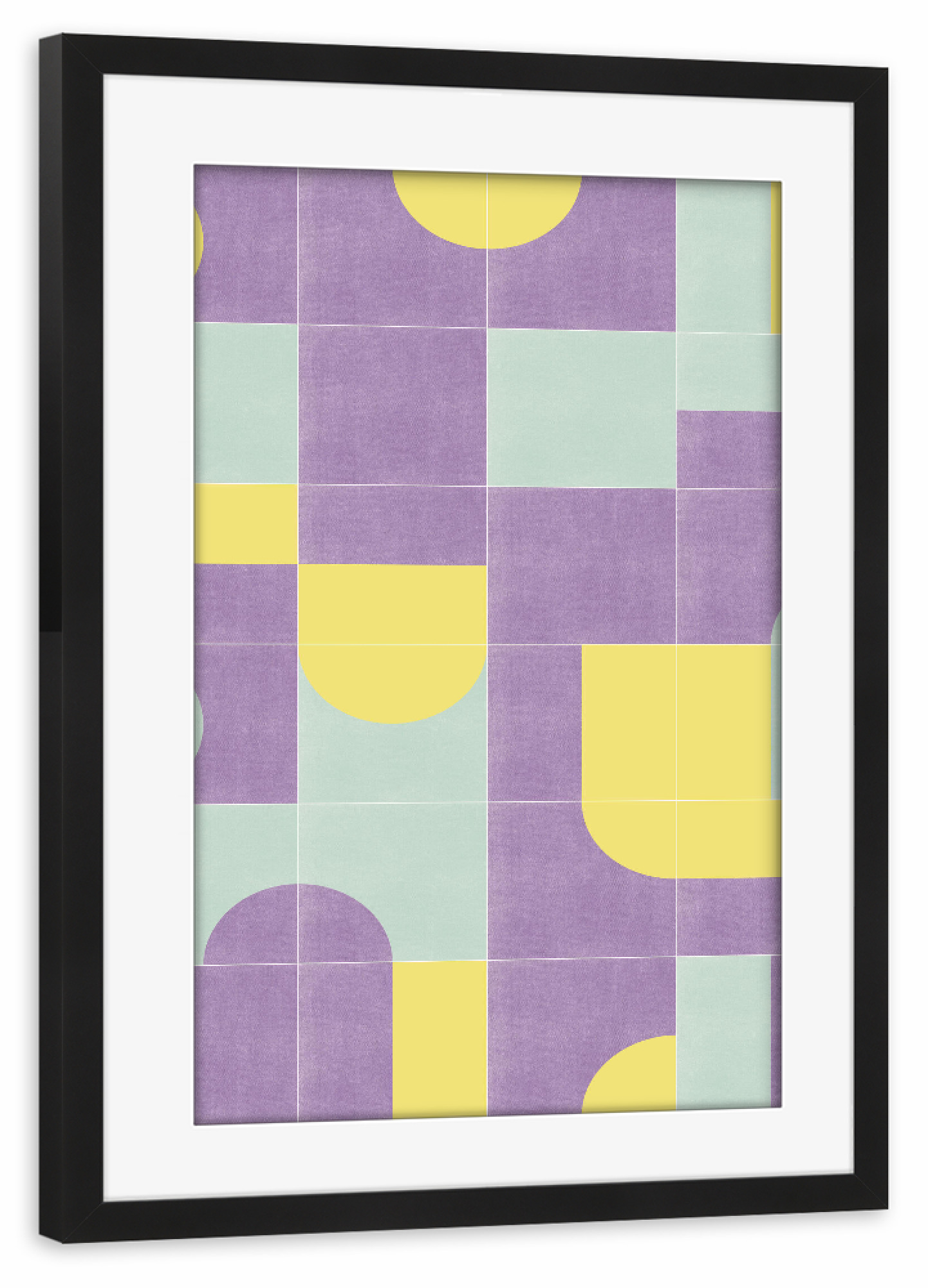 Poster mit Rahmen schwarz "Siebte Retro-Fliesen" artboxONE - Geometrie