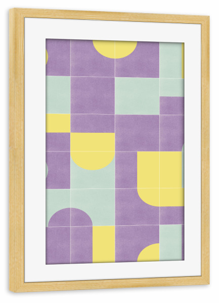 Poster mit Rahmen kiefer "Siebte Retro-Fliesen" artboxONE - Geometrie